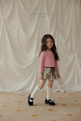 ［Melikey］Ribbon button lace tee