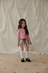 ［Melikey］Ribbon button lace tee
