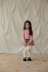 ［Melikey］Ribbon button lace tee