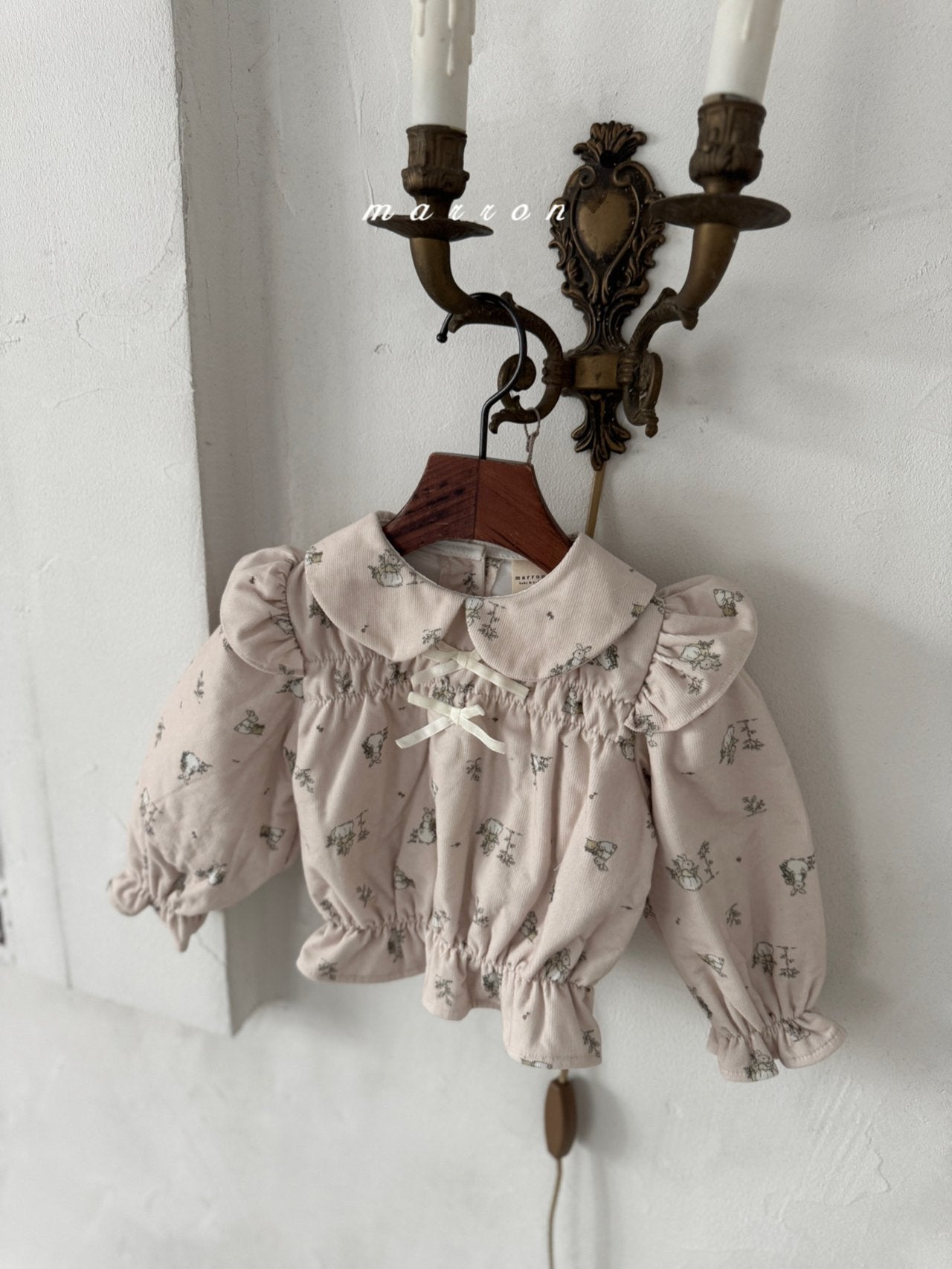 ［marron］Bunny bonnding ribbon blouse