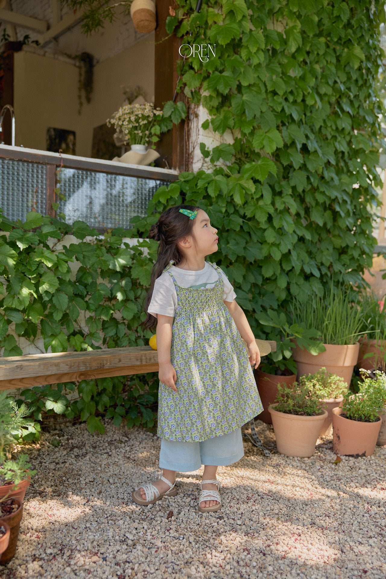 ［OREN］Rosera smock camisole one-piece