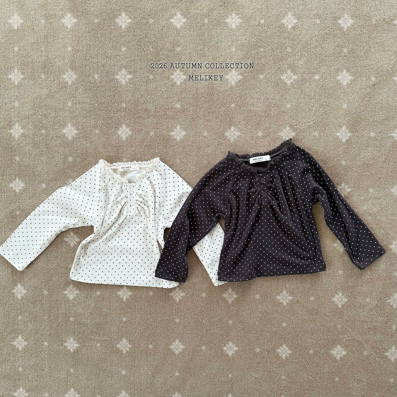 ［Melikey］Dot shirring tee