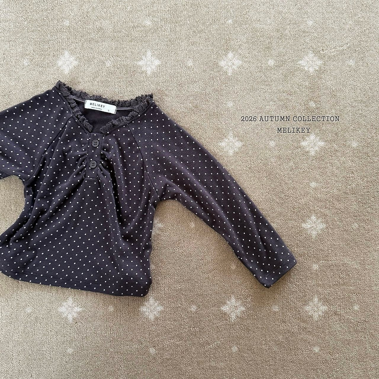 ［Melikey］Dot shirring tee