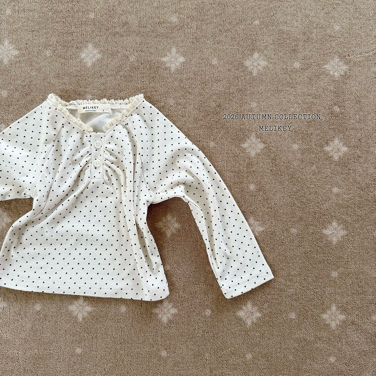 ［Melikey］Dot shirring tee