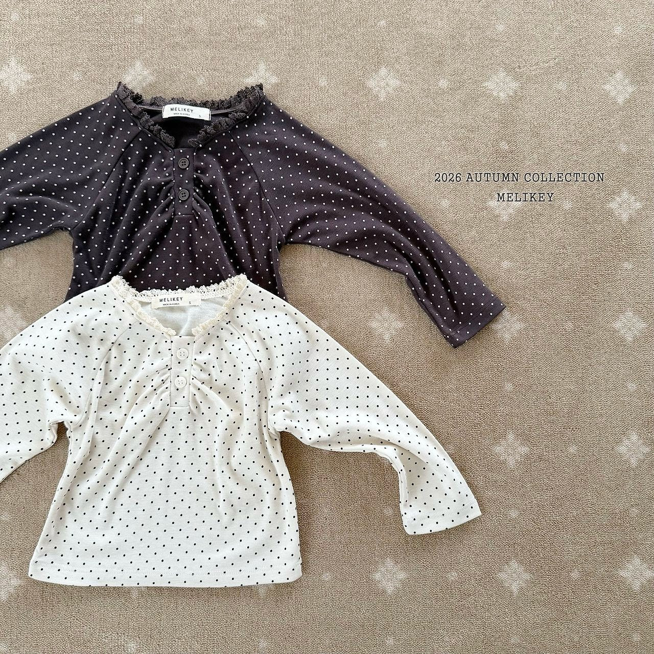 ［Melikey］Dot shirring tee