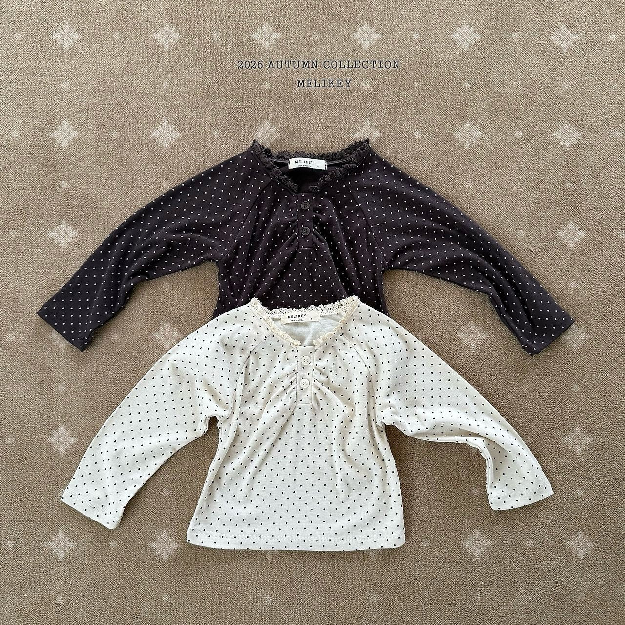 ［Melikey］Dot shirring tee