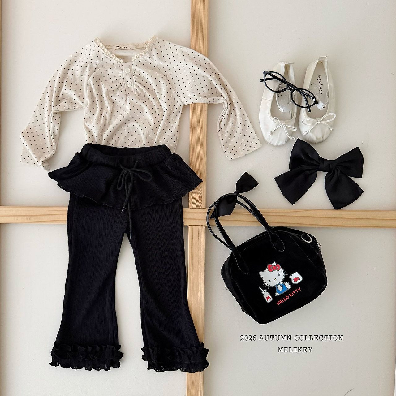 ［Melikey］Dot shirring tee