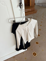 ［Melikey］Dot shirring tee