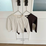 ［Melikey］Dot shirring tee
