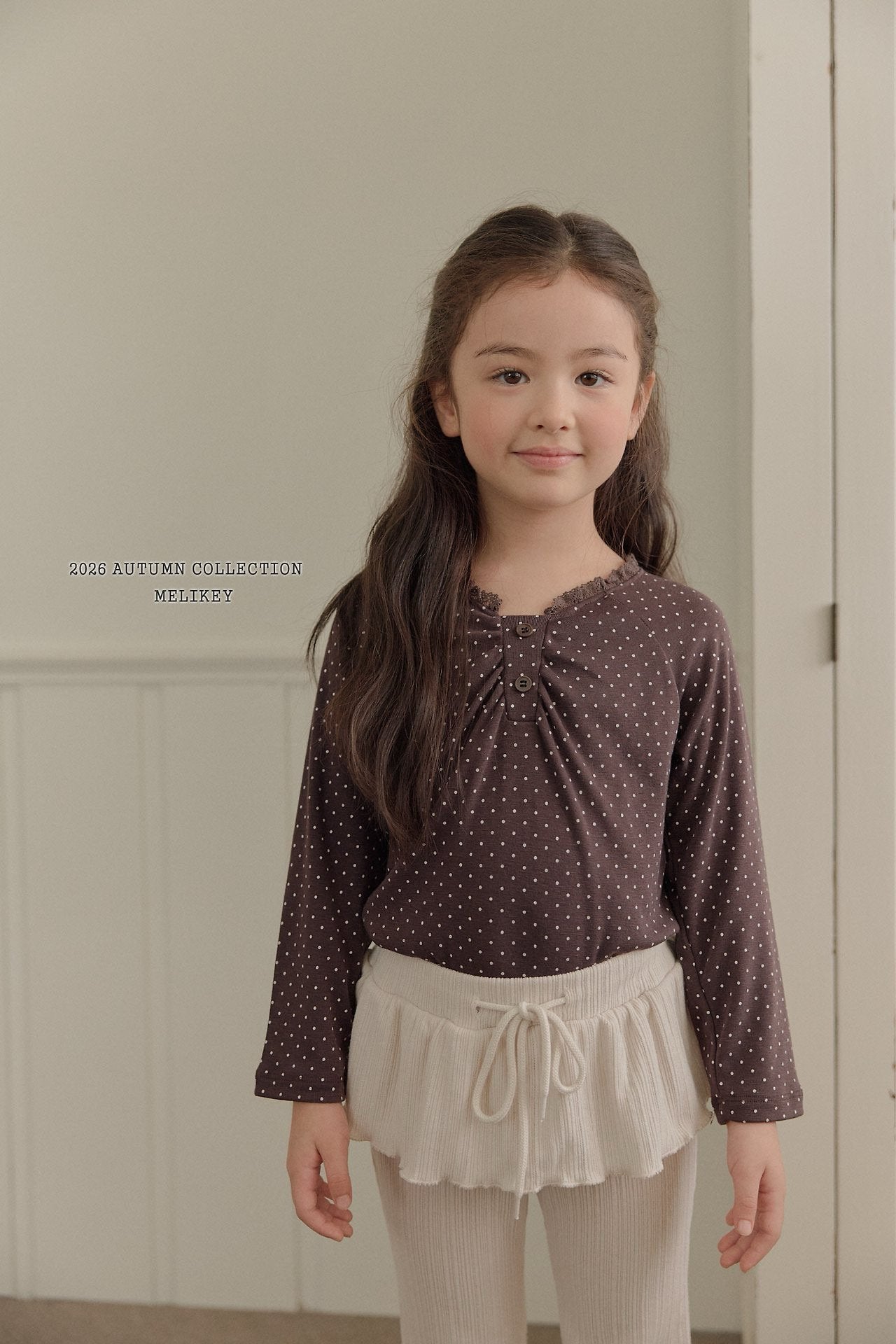 ［Melikey］Dot shirring tee