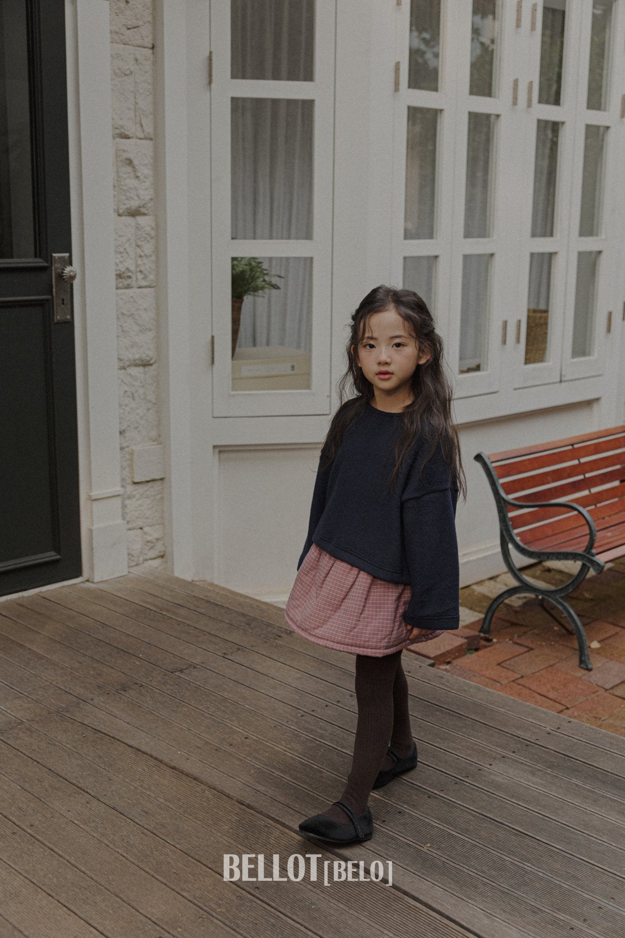 ［BELLOT］Bobo check skirt (kids)