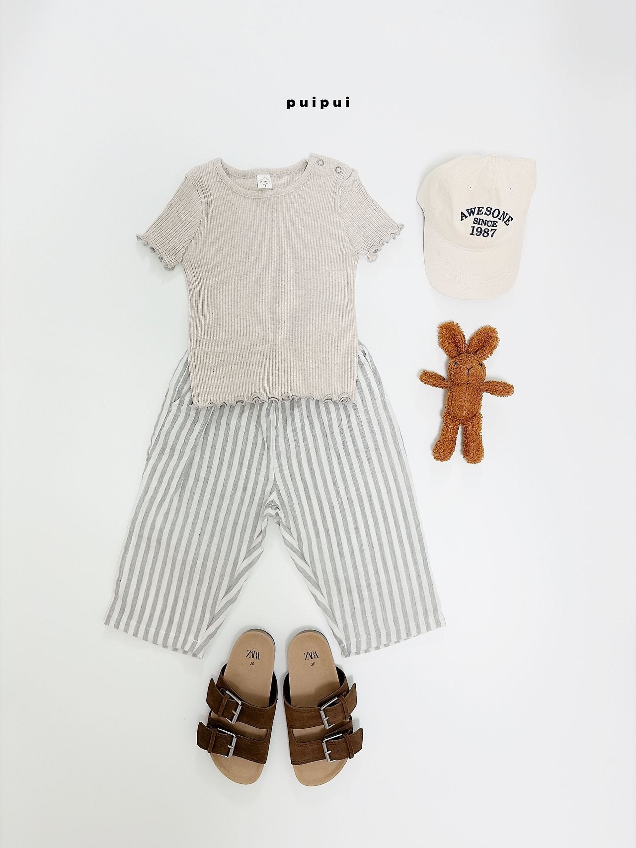 ［puipui］Line stripe pants