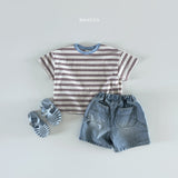 ［Bonito］Point neck stripe tee