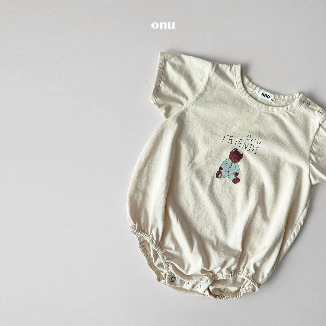 ［onu］Bear friends rompers