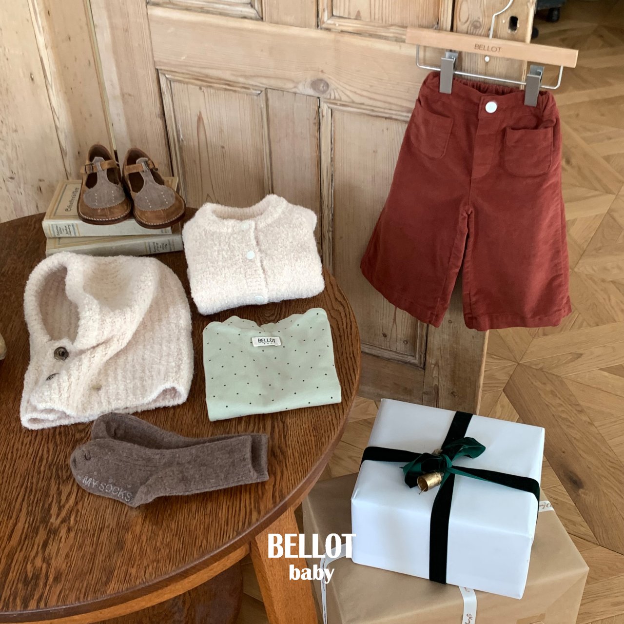 ［BELLOT］Curly alpaca cardigan (baby)