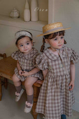 ［OREN］Check embroidery one-piece