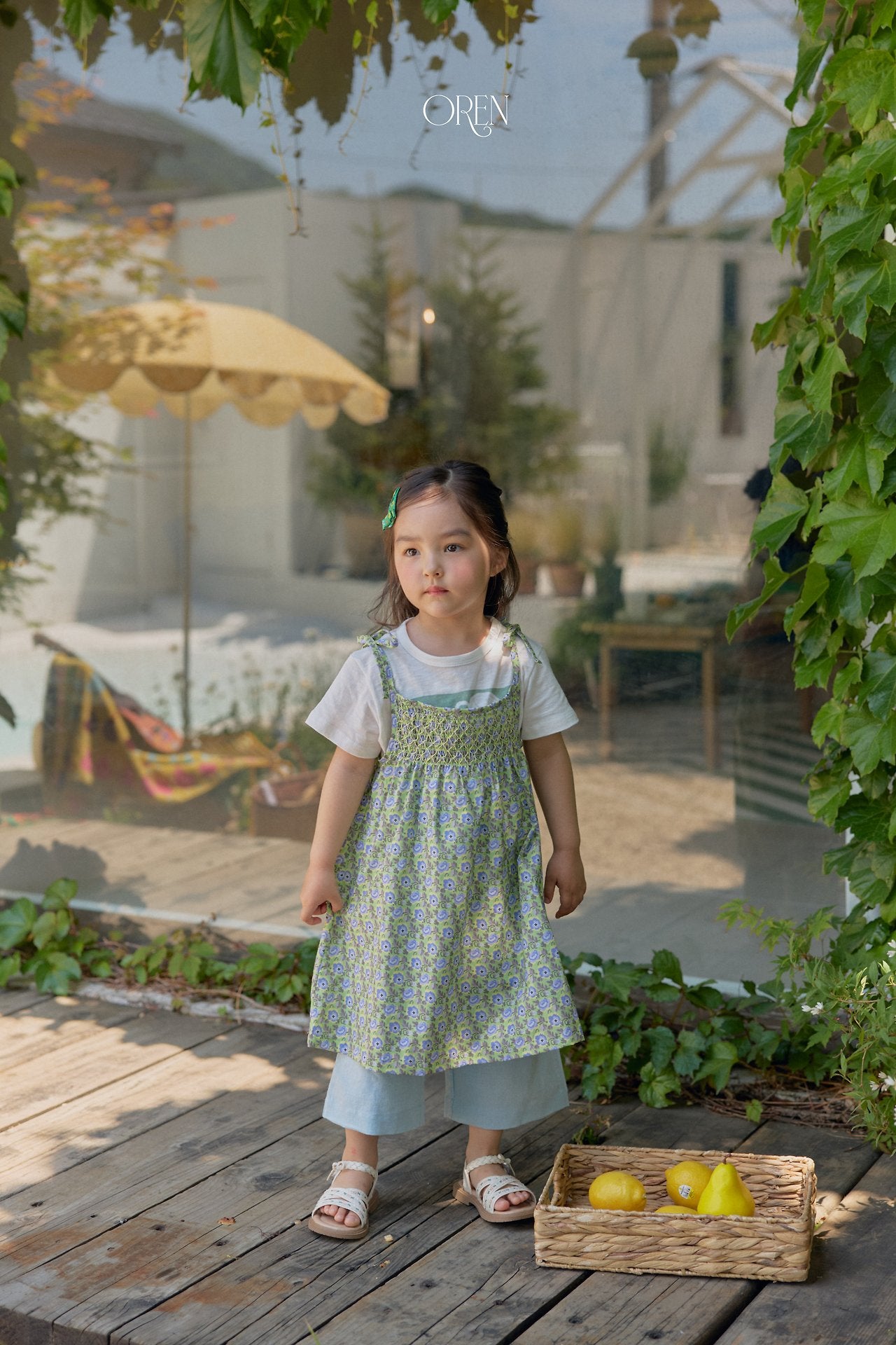 ［OREN］Rosera smock camisole one-piece