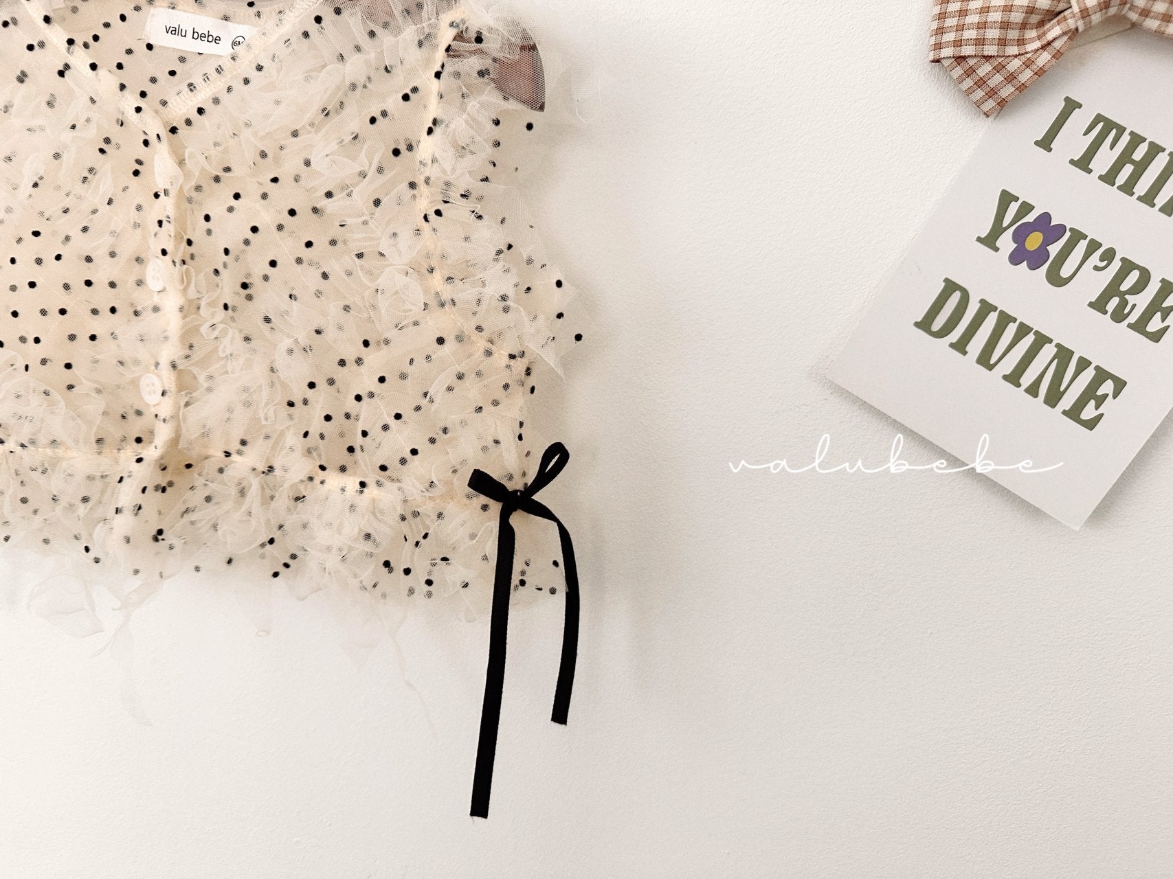 ［valubebe］Dot open ribbon vest (baby)