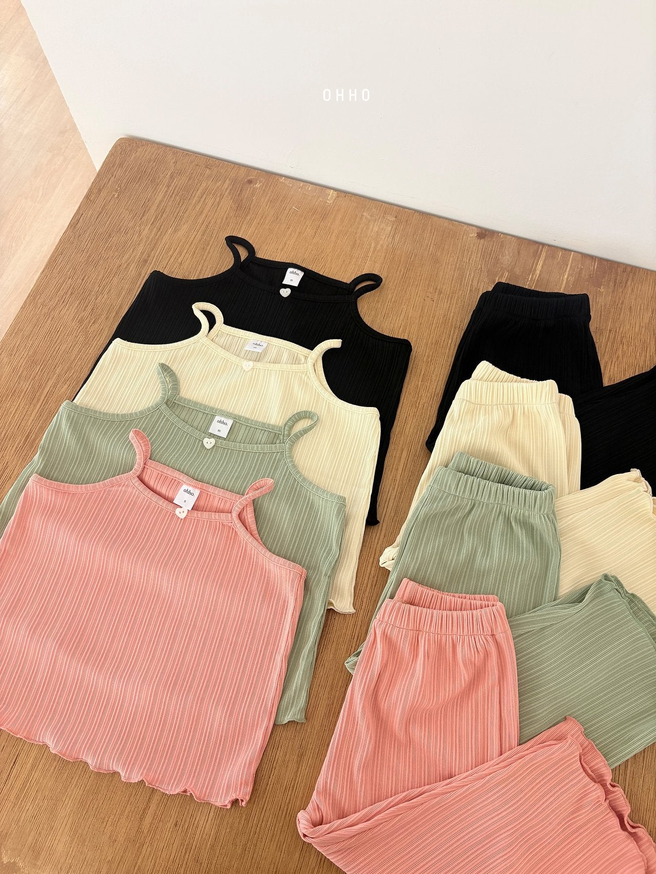 ［ohho］Heart pleats pants