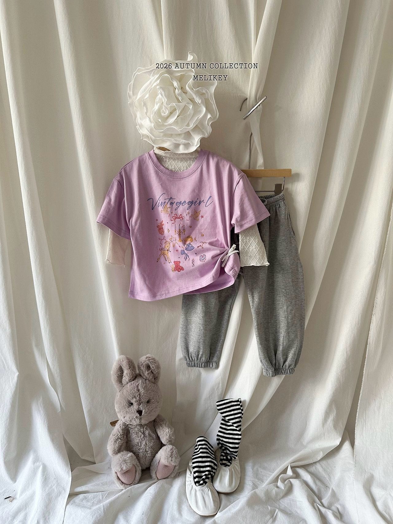 ［Melikey］Vintage girl tee