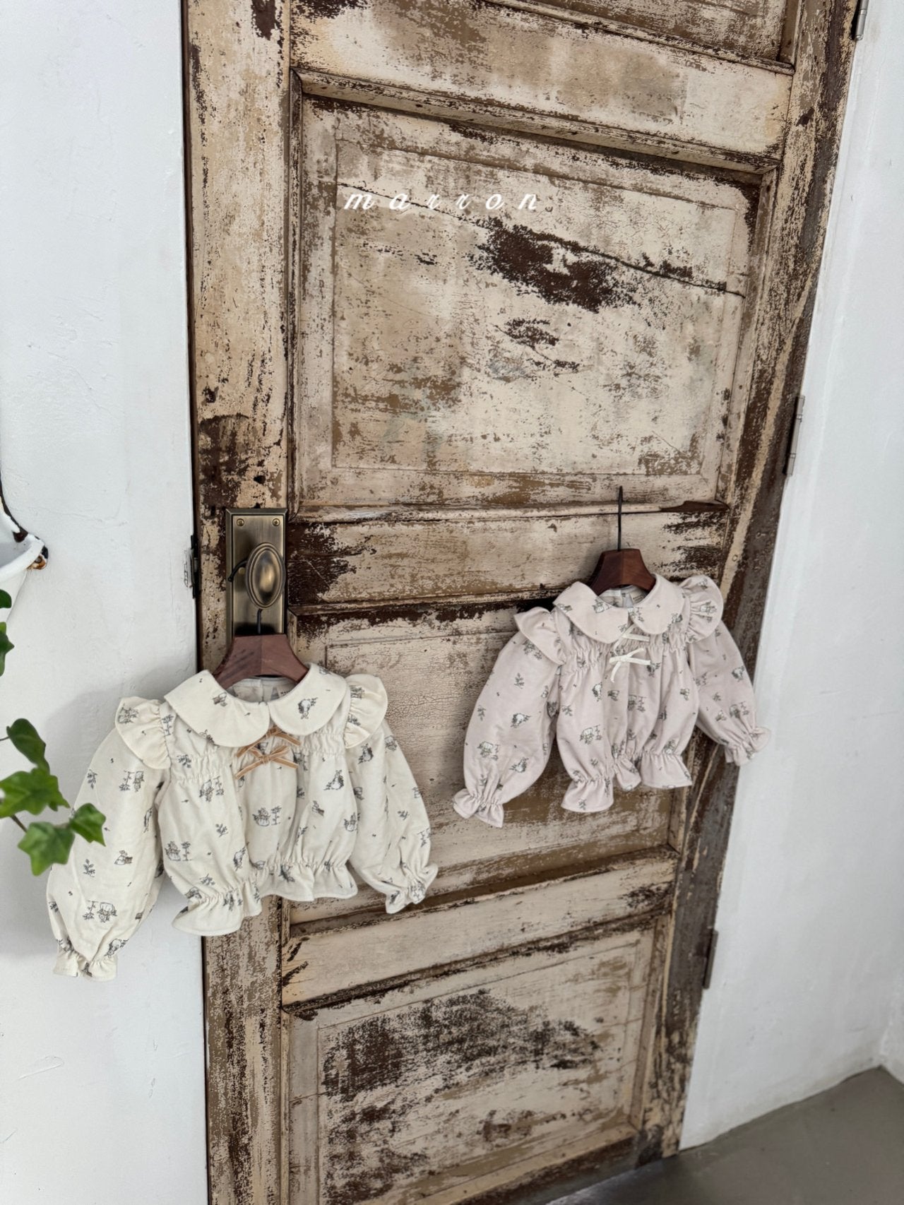 ［marron］Bunny bonnding ribbon blouse