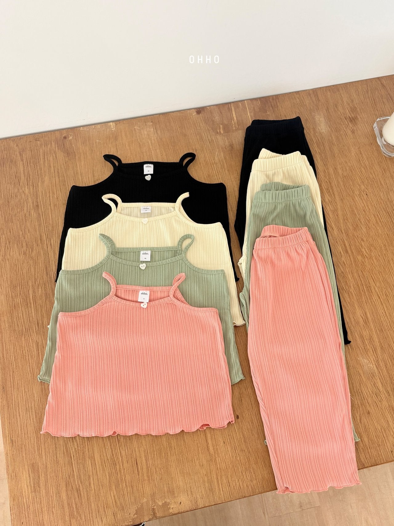 ［ohho］Heart pleats pants
