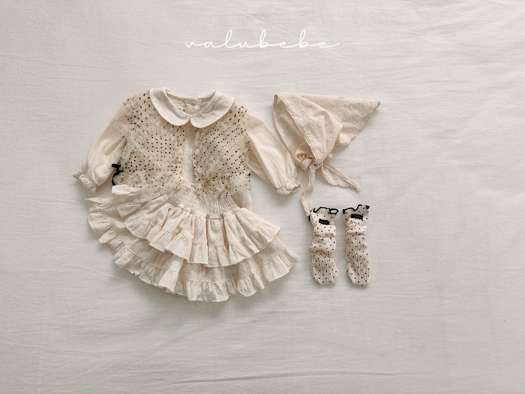 ［valubebe］Dot open ribbon vest (baby)