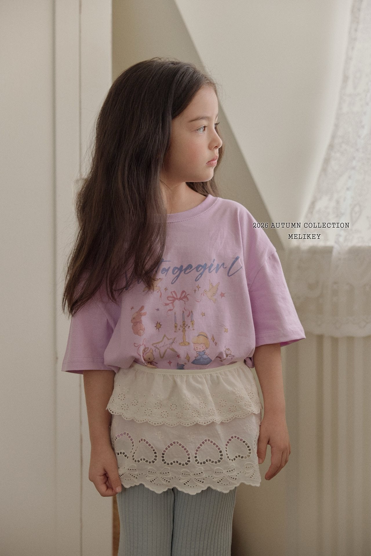 ［Melikey］Vintage girl tee