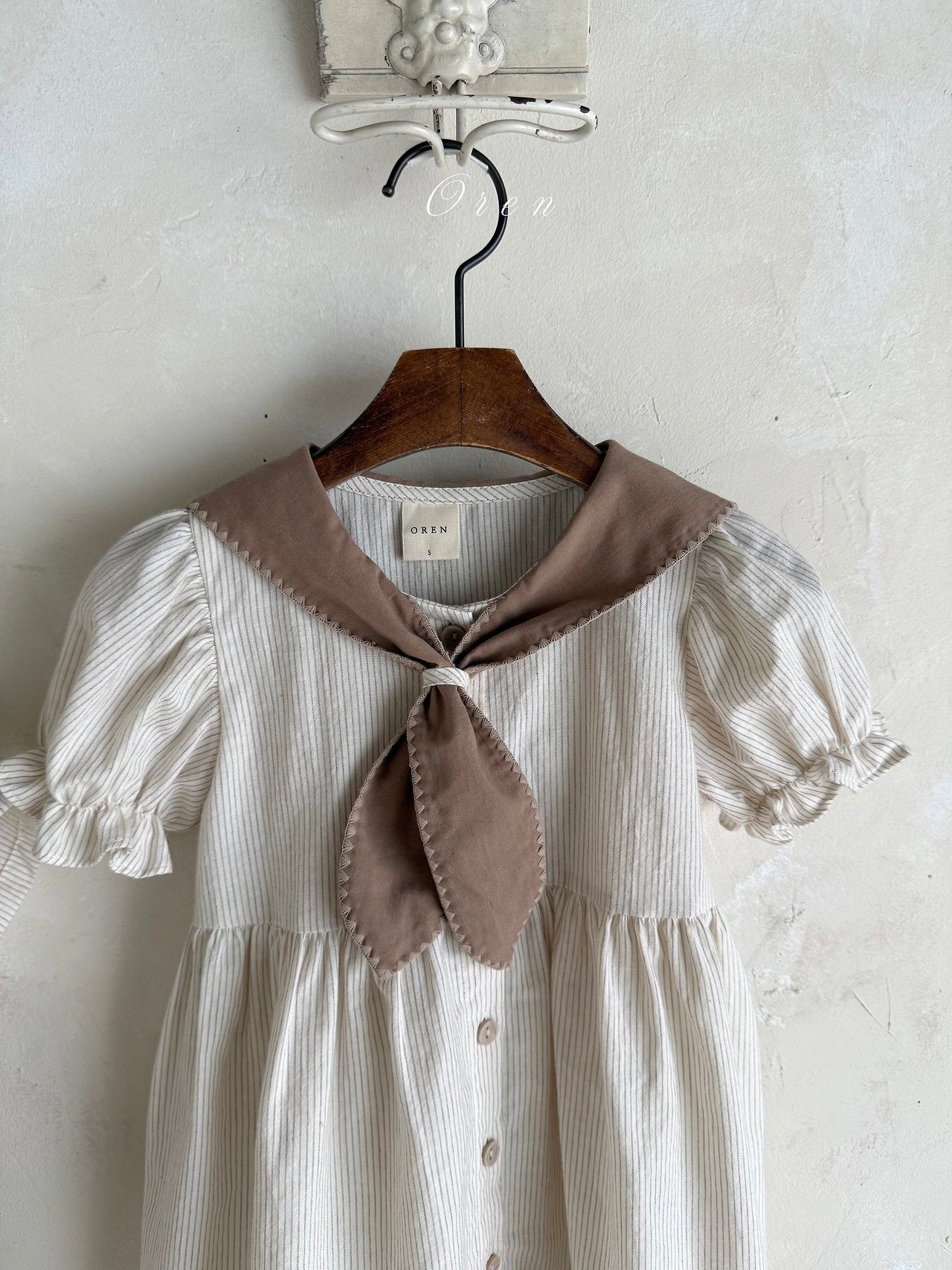 ［OREN］Pure tie stripe one-piece