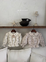 ［marron］Bunny bonnding ribbon blouse