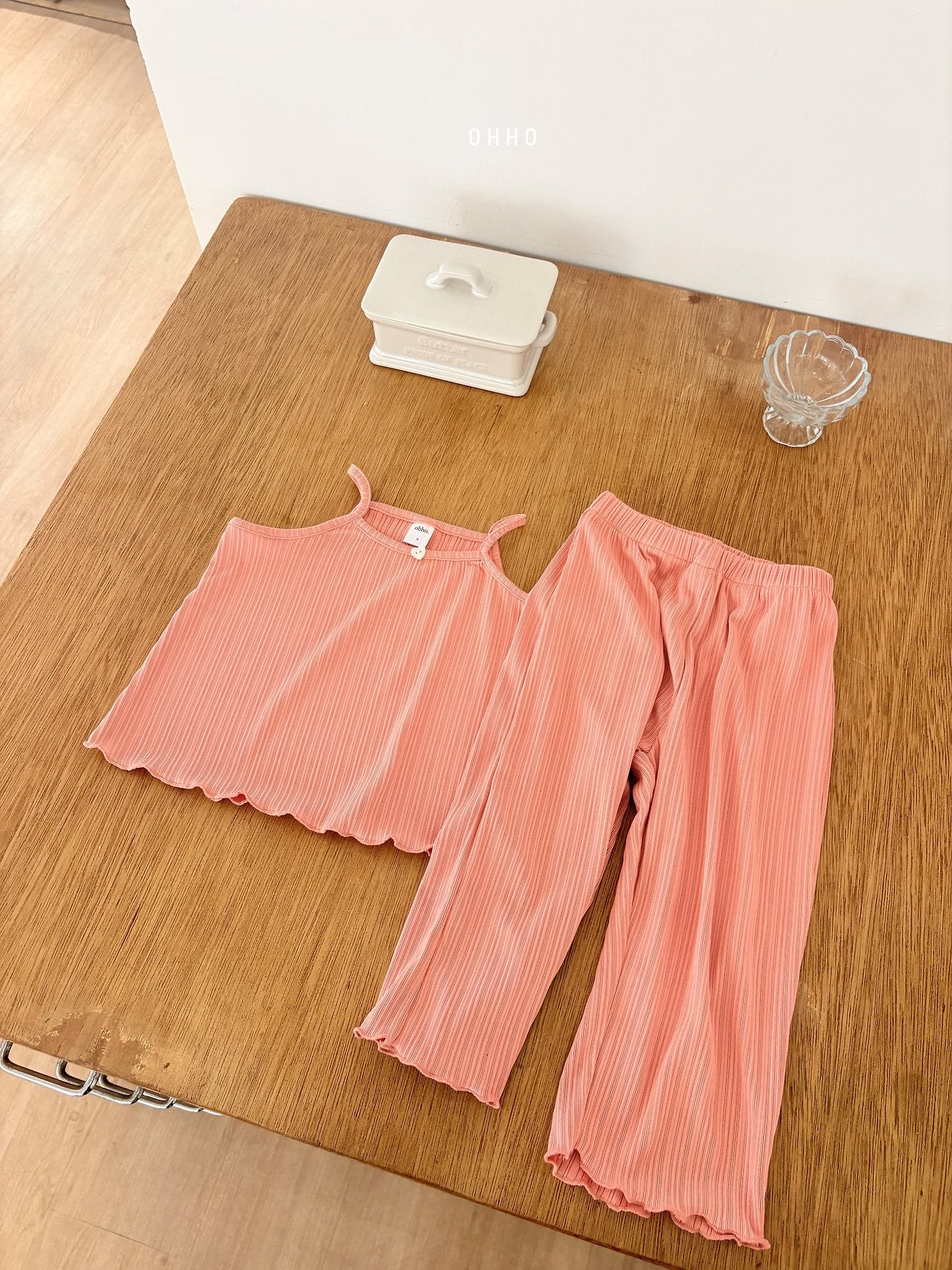 ［ohho］Heart pleats pants