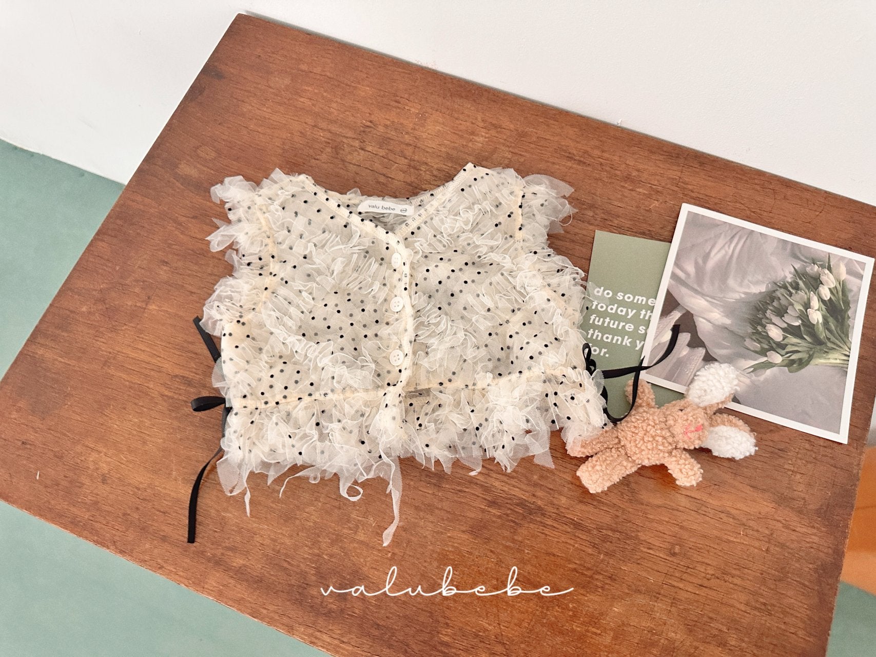 ［valubebe］Dot open ribbon vest (baby)