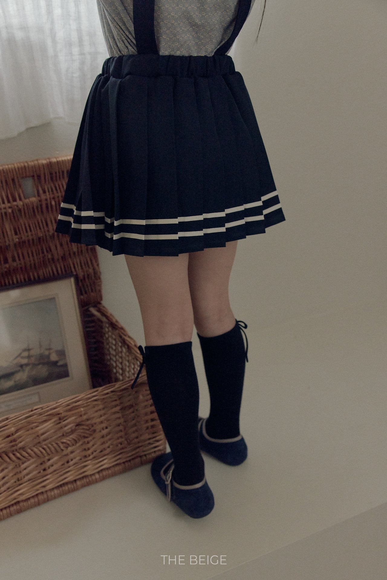 ［The beige］Pleated Skirt