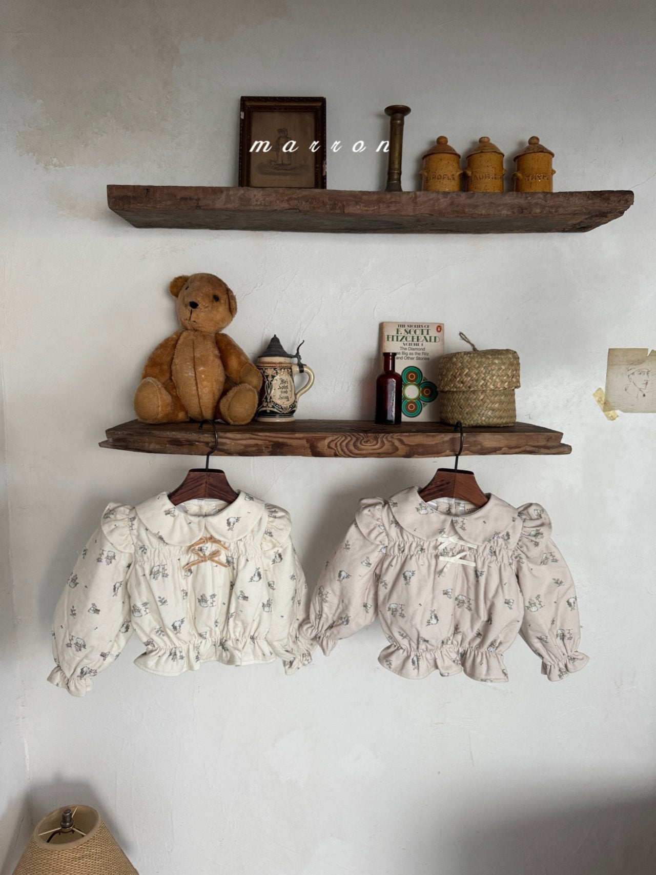 ［marron］Bunny bonnding ribbon blouse