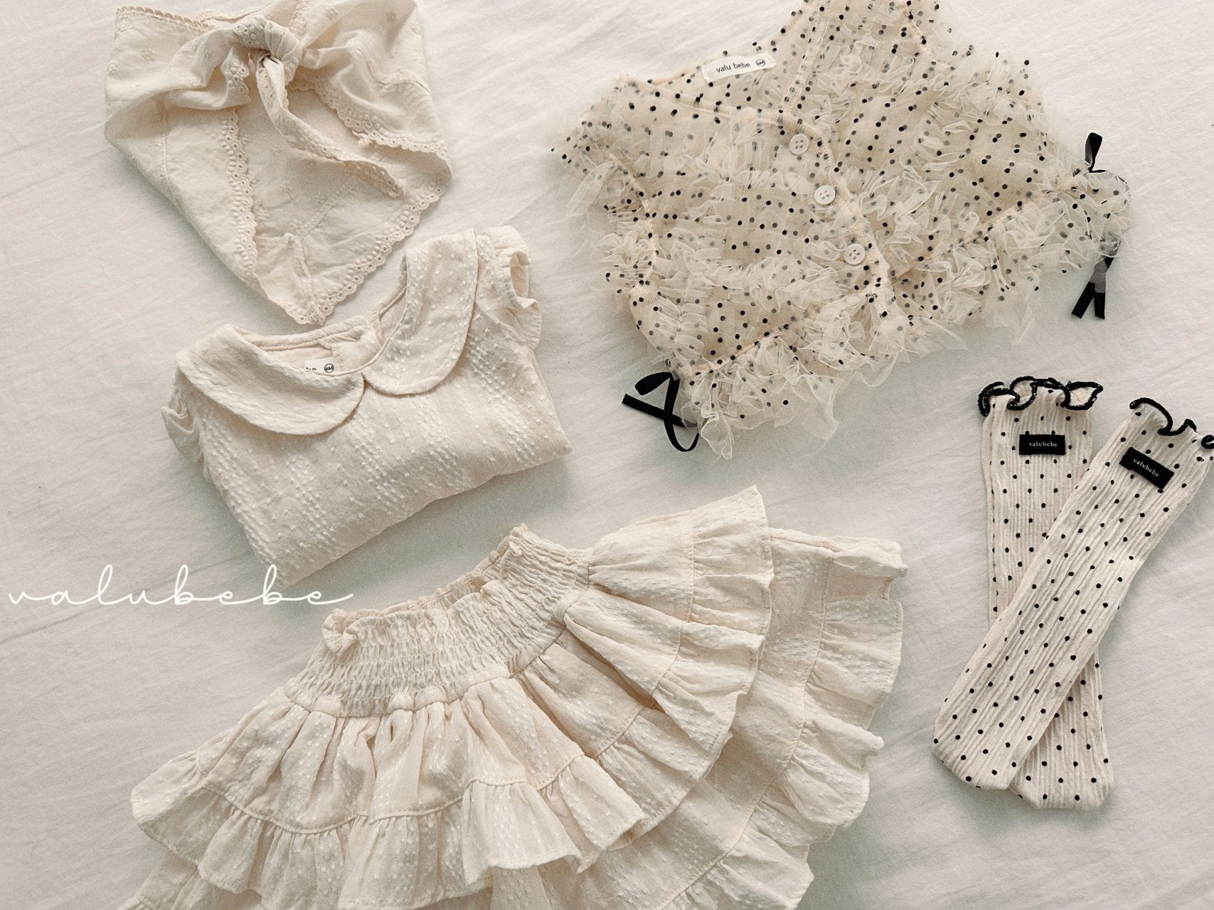 ［valubebe］Dot open ribbon vest (baby)