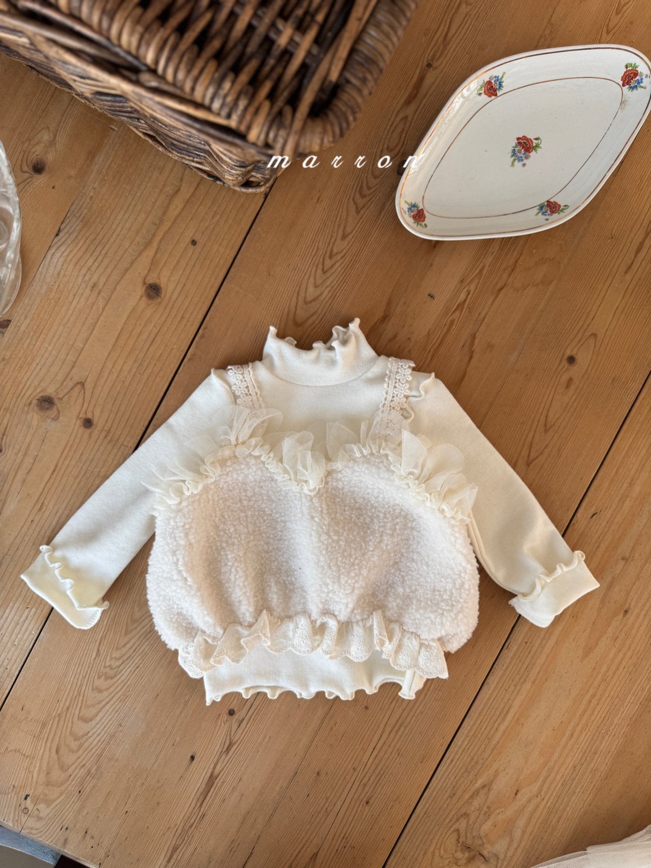 ［marron］Lace boa bustier