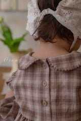 ［OREN］Check embroidery rompers