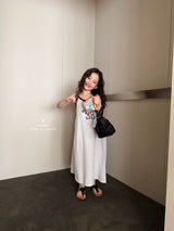 ［comma］Two tone long one-piece