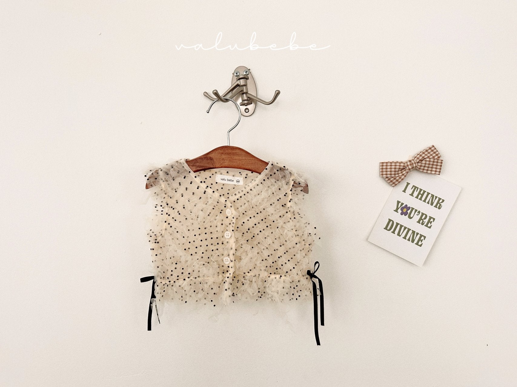 ［valubebe］Dot open ribbon vest (baby)