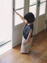 ［melmel］Stripe wide pants