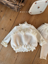 ［marron］Lace boa bustier