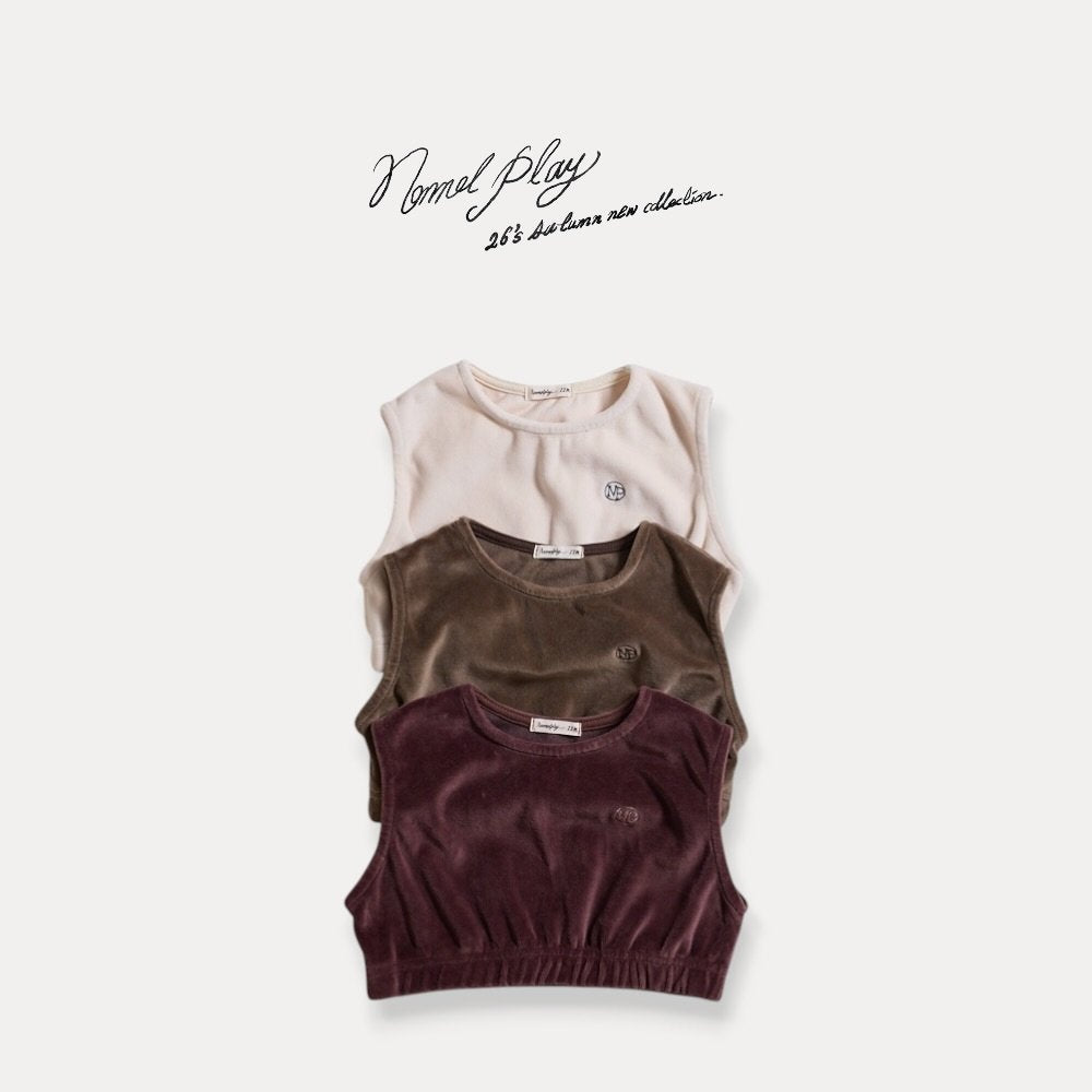 ［normalplay］Velvet Crop Vest
