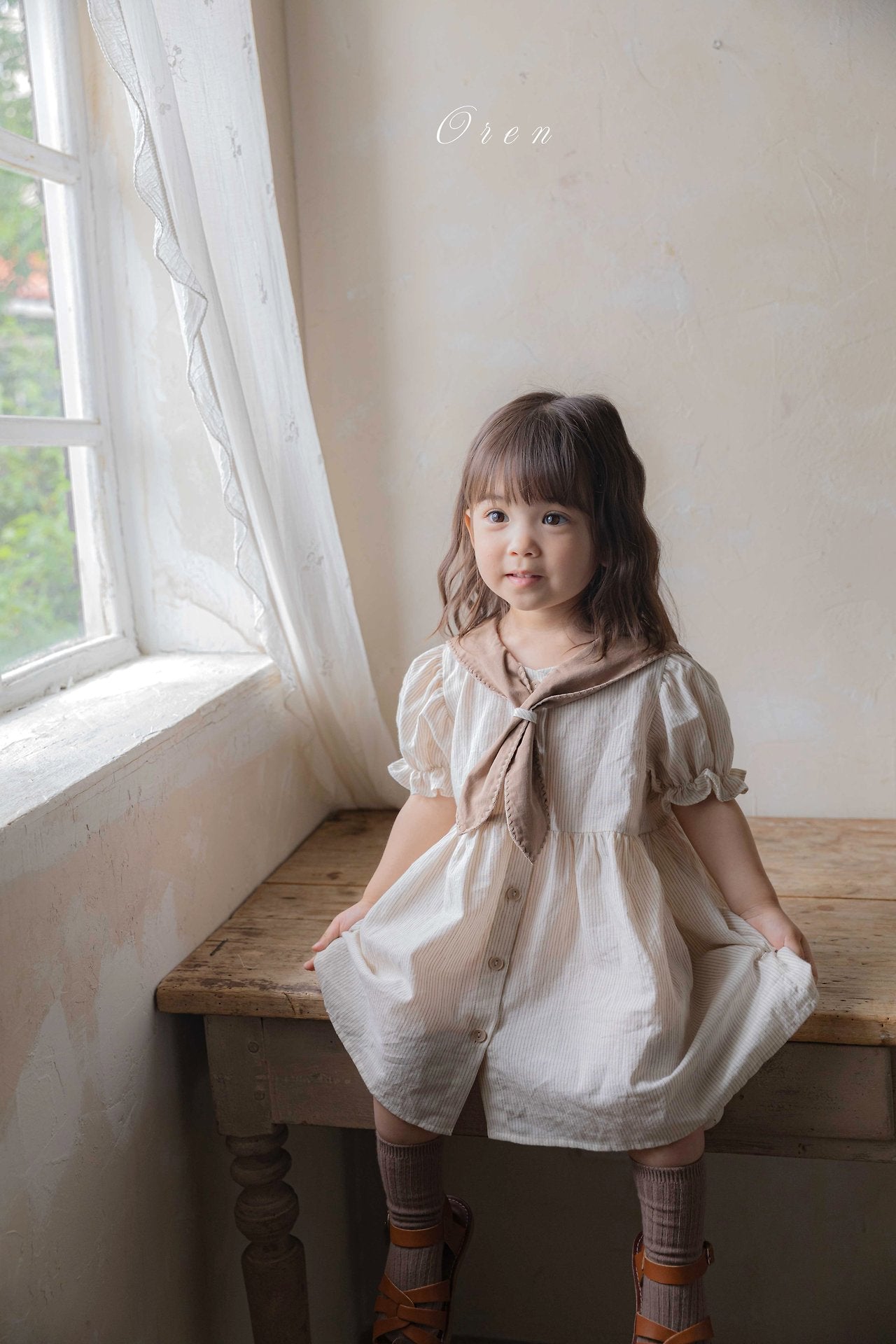 ［OREN］Pure tie stripe one-piece