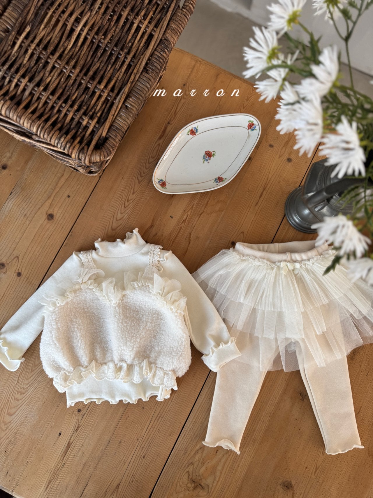 ［marron］Lace boa bustier