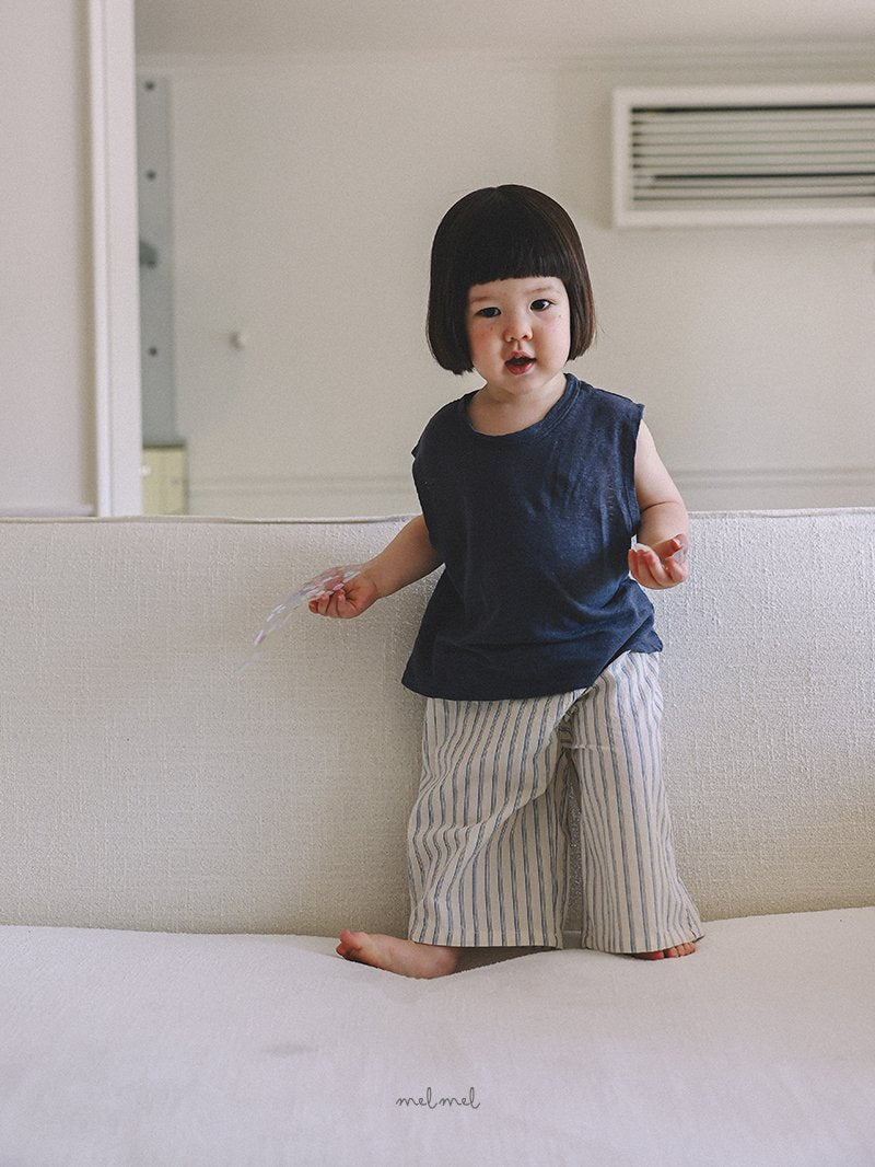 ［melmel］Stripe wide pants