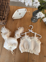 ［marron］Lace boa bustier