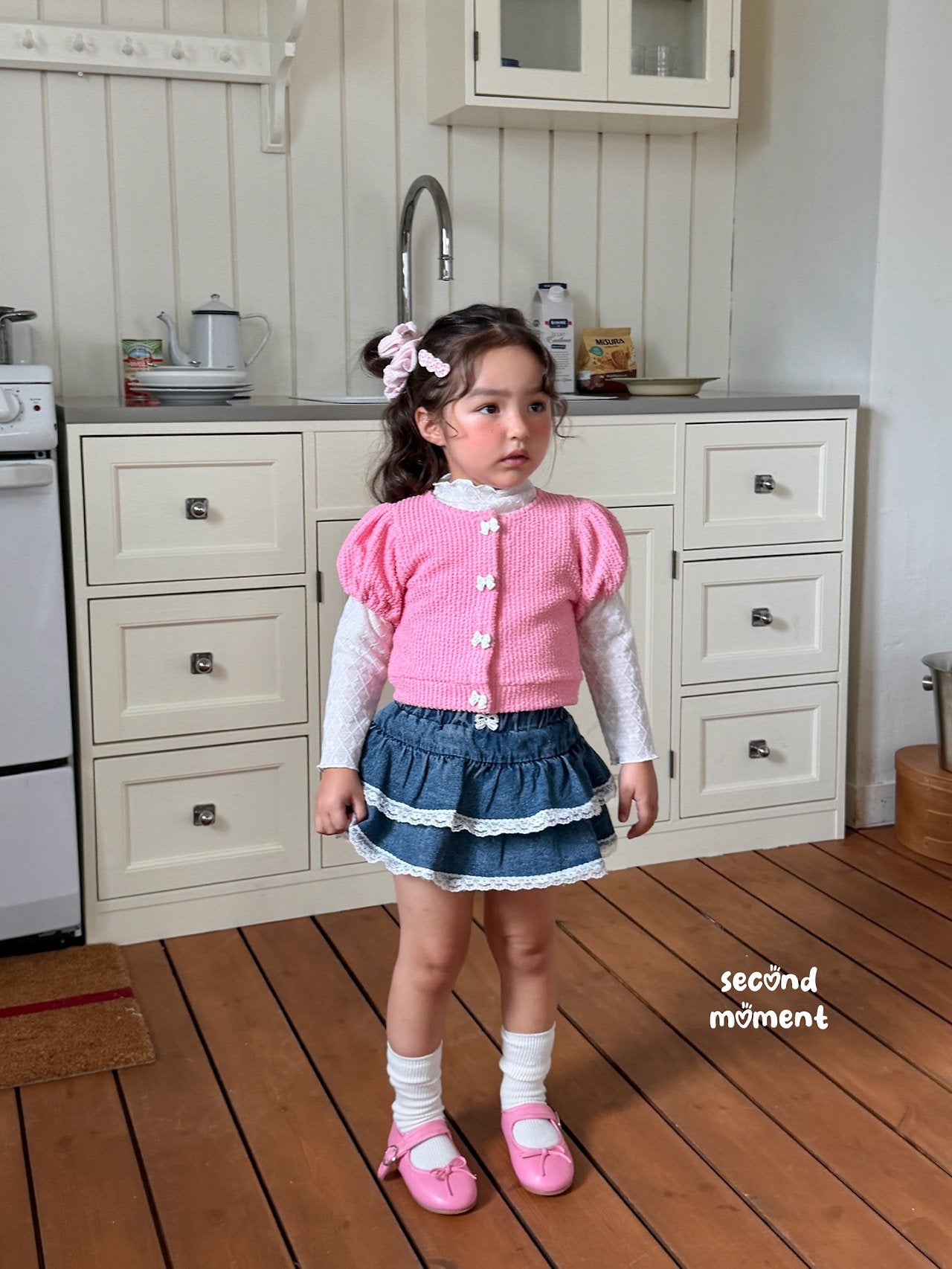 ［second moment］Puff ribbon cardigan
