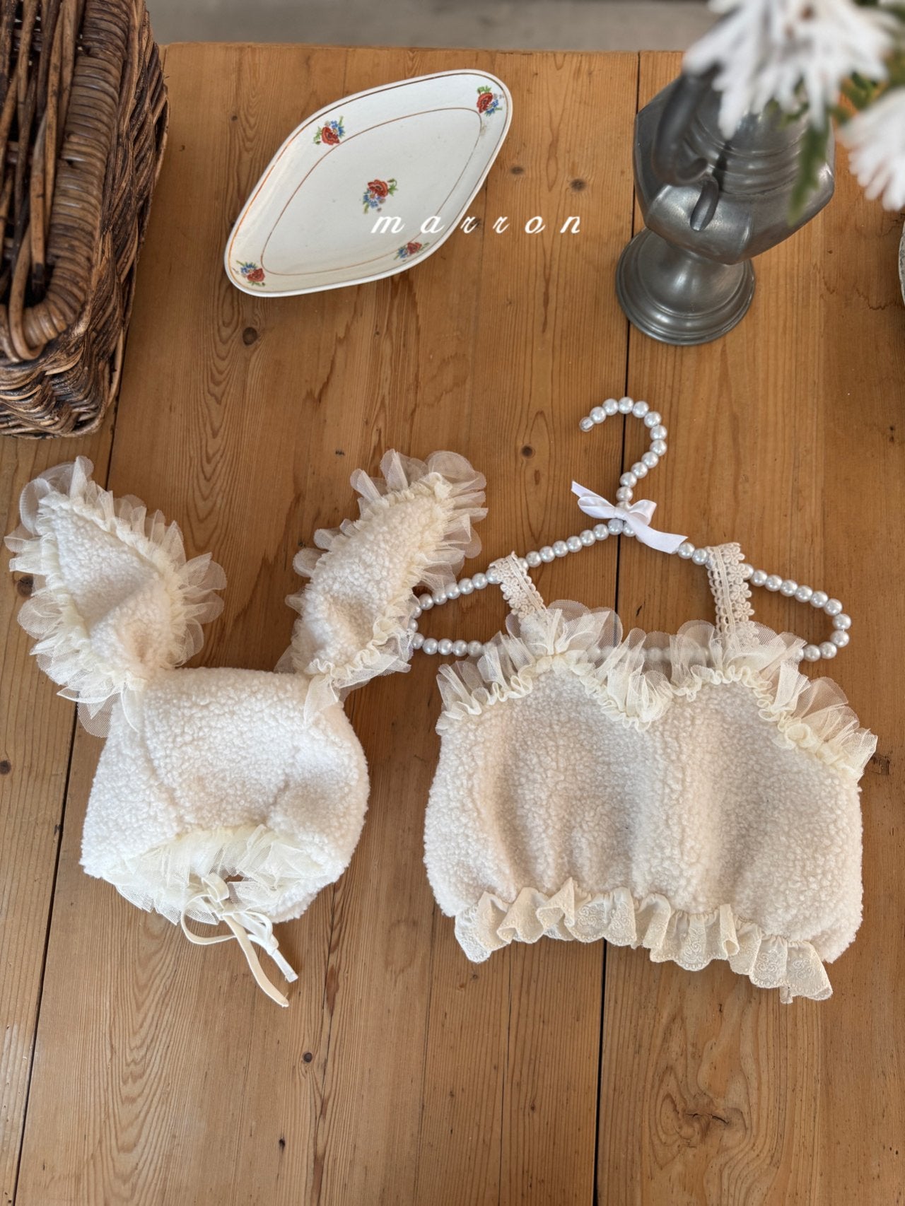 ［marron］Lace boa bustier