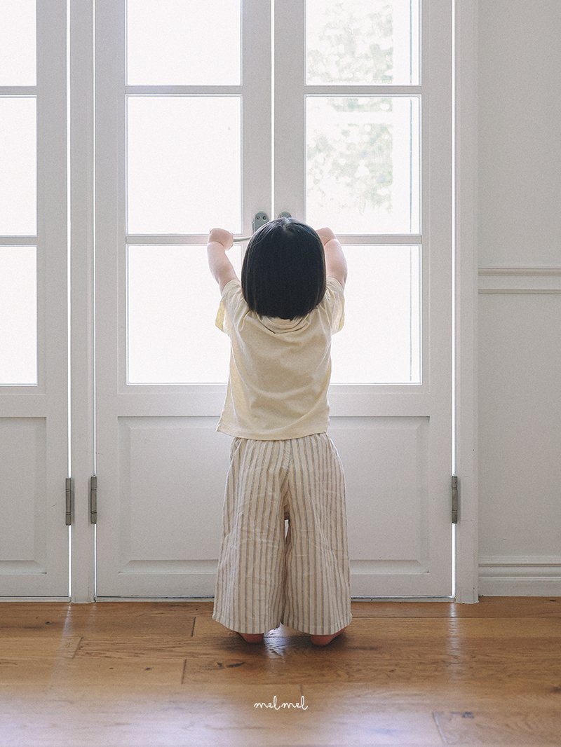［melmel］Stripe wide pants
