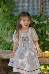 ［OREN］Linen puff lace cardigan